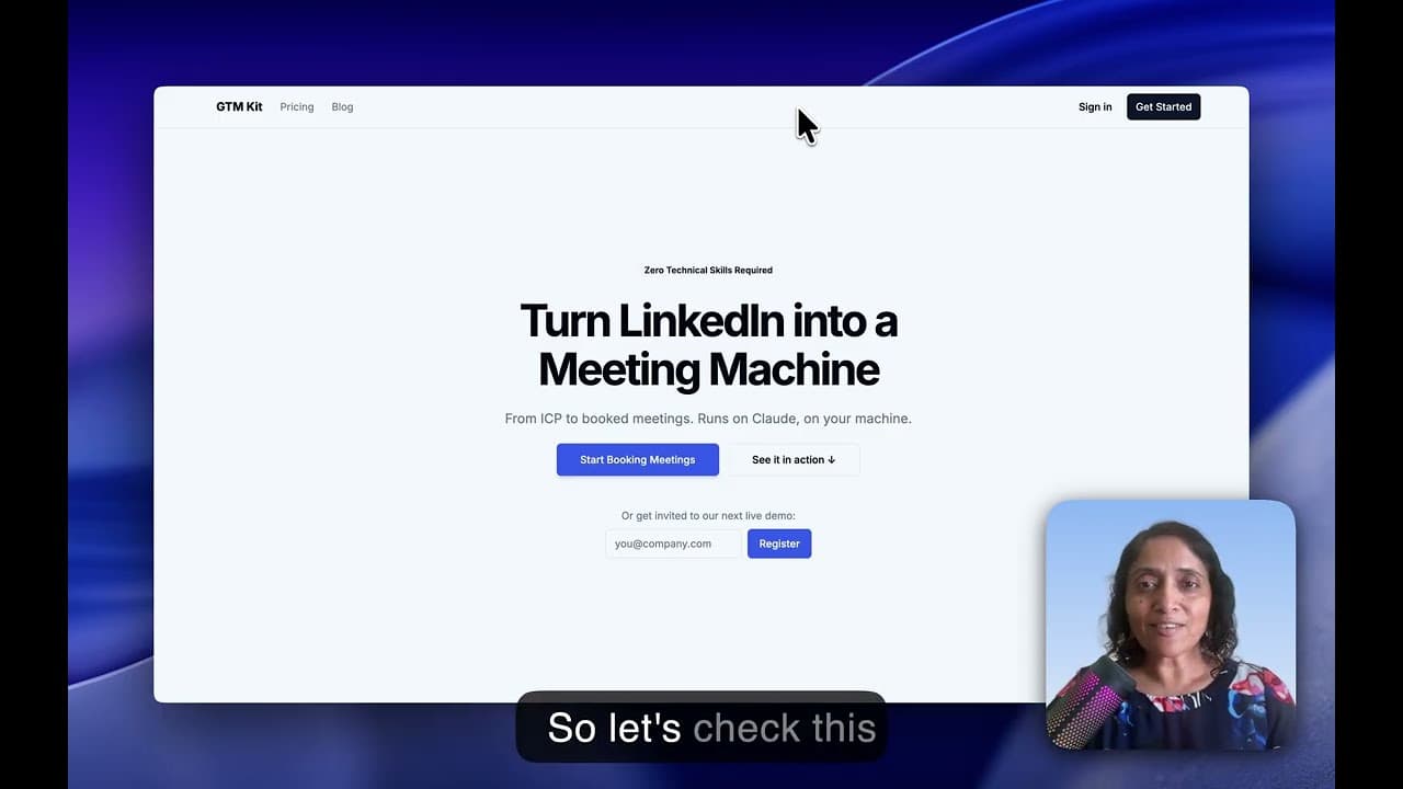 LinkedIn GTM Kit demo — Claude Cowork interface with active LinkedIn outreach skills